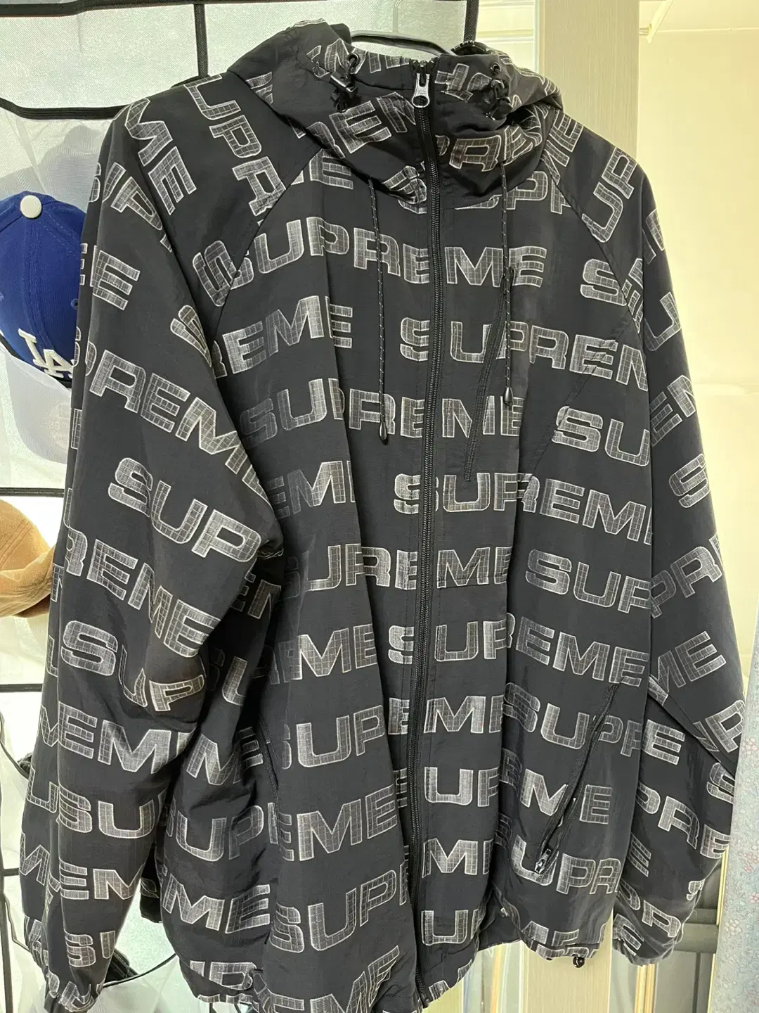 (XL)  슈프림 로고 립스탑 후드 트랙 자켓 Supreme jacket